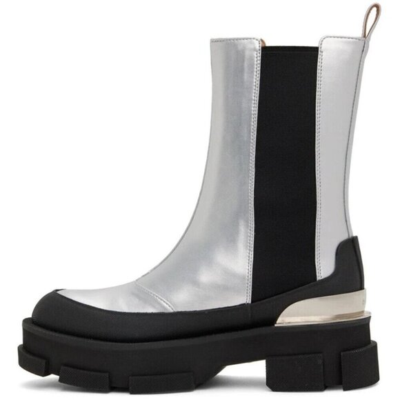Both Gao Platform Chelsea Boots Size 44 US 11 Mens Silver $660 - Picture 14 of 15